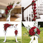 Kimura's Cabin 6Pcs Hydrangea Artificial Flowers Silk Hydrangeas,Dark Red - Image 6