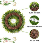 DDHS Large Boxwood Wreath Front Door 24'' Artificial Spring Wreaths for Front Door Farmhouse Wedding Green Year Round Indoor Outdoor for Summer Wreath st Patrick's Day Decoration -(Hello Sign) - Image 4