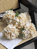 6Pcs 13" Cream Silk Hydrangea Artificial Flowers - Image 3