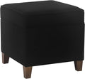 Adeco 17.5" Square Fabric Ottoman by Adeco