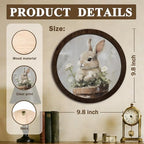 CFFJLHN Vintage Easter Carrot Bunny Wall Art Decor, Rustic Farmhouse Cottagecore Floral Easter Rabbit Bunny Round Hanging Wall Decor for Home Bedroom Living Room Kitchen, 10x10 Inch - Image 7