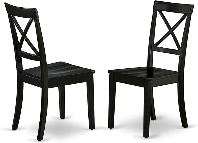 East West Furniture DLBO5-BLK-W 5 Piece Dinette Set - Image 3