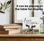 Cow Signs - Farm Cottagecore Animal Office Kitchen Bedroom Decor,Rustic Farmhouse Live like Someone Left the Gate Open Home Decor Wooden Signs,Cow Gifts for Women,6x6 - Image 3