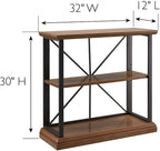Leick Home Finnick Mixed Metal Bookshelf, 2 Shelves, Easy Assembly, - Image 3