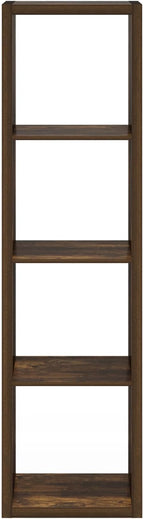 Furinno Cubicle Book Shelf, Vertical 4-Cube Bookshelf, Extra Thick Horizontally - Image 11