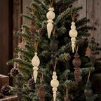 Vintage Christmas Ornaments, Rustic Finial Hanging Decor for Tree, 12pcs - Image 2