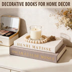 Decorative Books Set with Wood Bead Garland, Coffee Table Decor - Image 3