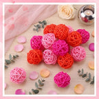 Yaomiao 15 Pieces Vase Filler Rattan Balls Decorative for Craft, Party, Wedding Table Decoration, Aromatherapy Accessories, 1.8 Inch (Pink, Rose Red, Orange) - Image 4