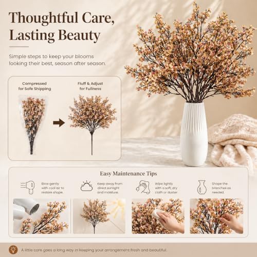 Mandy's 15 Bundles Artificial Gold Baby’s Breath Flowers - Image 6