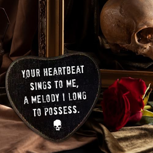 Gothic Wall Decor，Your Heartbeat Sings To Me，Black Heart Wooden Wall Art - Image 5