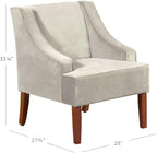 HomePop Swoop Arm Accent Chair, Velvet Grey - Image 3