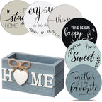 Queekay House Warming Gifts New Home Farmhouse Coasters Set of 6, Slate by Queekay