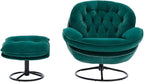 TRIPLE TREE Modern Accent Chair, Mid-Century Lounge Chair and Ottoman Set - Image 4