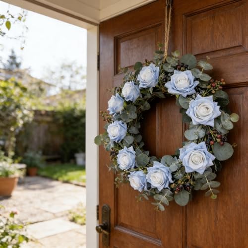 Kimura's Cabin 12pcs Real Touch Roses Artificial Flowers Lifelike Rose,Blue - Image 6