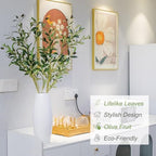 Heleze 39 Inch Artificial Olive Branches for Vases, Fake Plants Greenery Stems with 222 Leaves Faux Olive Tree Branches Home Decor Indoor 4PCS - Image 4