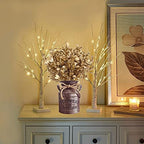 CATTREE Christmas Artificial Flowers, Golden Leaves Branches Plants Fake Berry Plant Decor for Wedding Party Indoor Outdoor DIY Home Office Table Centerpieces Arrangements Decoration - Gold 2 Pack - Image 6