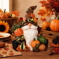 Fall Gnomes Pumpkin Statue for Thanksgiving Decorations 6in, Autumn Decor by Tisejoy