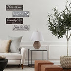 Joyhawk 4 Pieces Home Wall Decor Signs, THIS IS US/TOGETHER/BLESS THIS HOME/FAMILY Wall Decor For Living Room Bedroom, Rustic Wooden Farmhouse Wall Art Decor, 4.7 x 13.8 Inch(Mixed Color) - Image 6