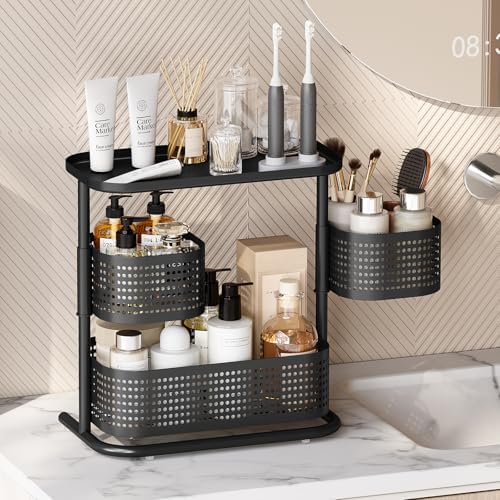 KINGRACK Metal Bathroom Counter Organizer，Rotating Countertop Storage Shelf - Image 2
