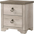 1pc Cottage Style Distressed 2 Drawer Nightstand Driftwood Finish by Unknown
