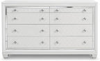 First of a Kind Shiney Contemporary 5 Piece King Bedroom Set High Gloss White - Image 5