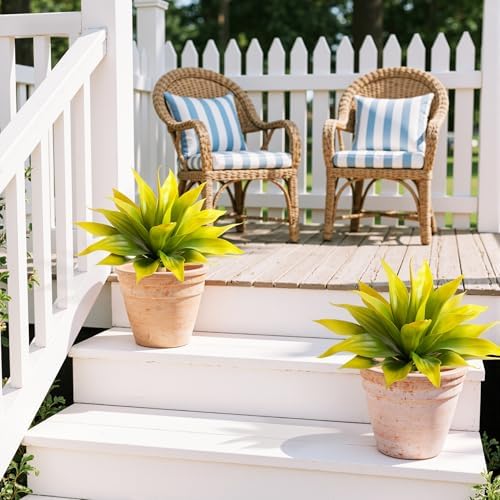 Artificial Agave for Outdoors 22'' (Yellow 2pcs) - Image 3