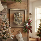 JJALIGHTS Exquisite Resin Animal Head Wall Sculpture (Gift Metal Frame) - Imitation Copper Vintage Decor for Living Room, Bedroom & Office | Decorative Wall Hanging Art (Bigfoot) - Image 6