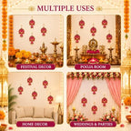 Lotus Hanging Wall Decor for Diwali, Home, Pooja, Temple, Festival Set of 6 - Image 5