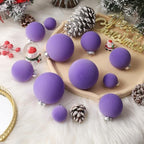 Velvet Christmas Ornaments Set 38Pcs Flocked Shatterproof Christmas Ornaments for Christmas Tree Decorations Xmas Decorative Hanging Christmas Ball Ornaments for Holiday Home Decor - Image 3