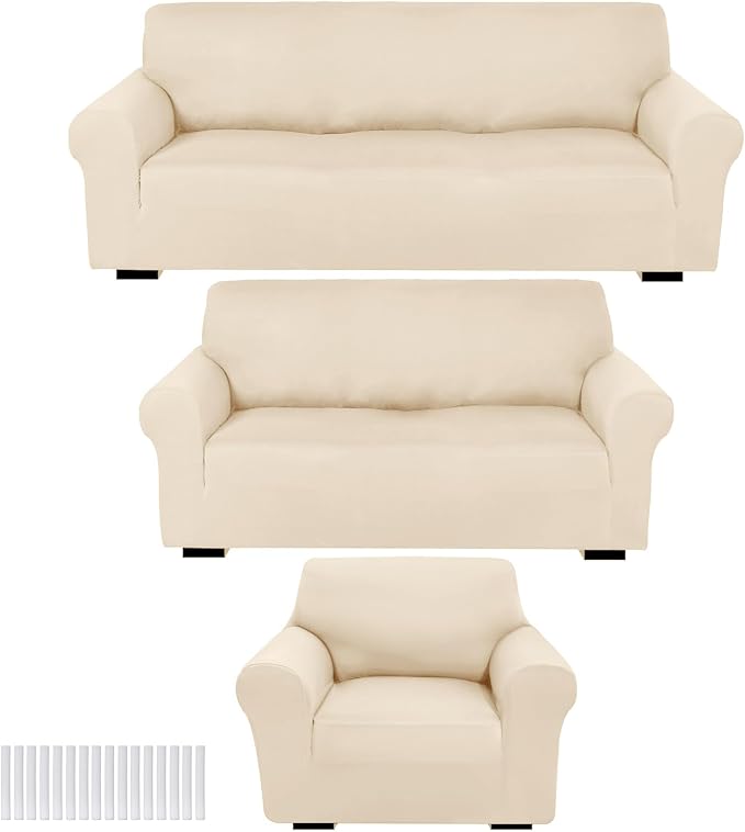 Peryiter 3 Pcs Couch and Loveseat Covers Set Sofa Cover by Peryiter