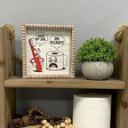 Boho Farmhouse Wooden Framed Bathroom Decor Signs, Funny Restroom Decorative Plaque Small Cute, Toilet Rules Shelf Decoration (I Hate My Job) - Image 2