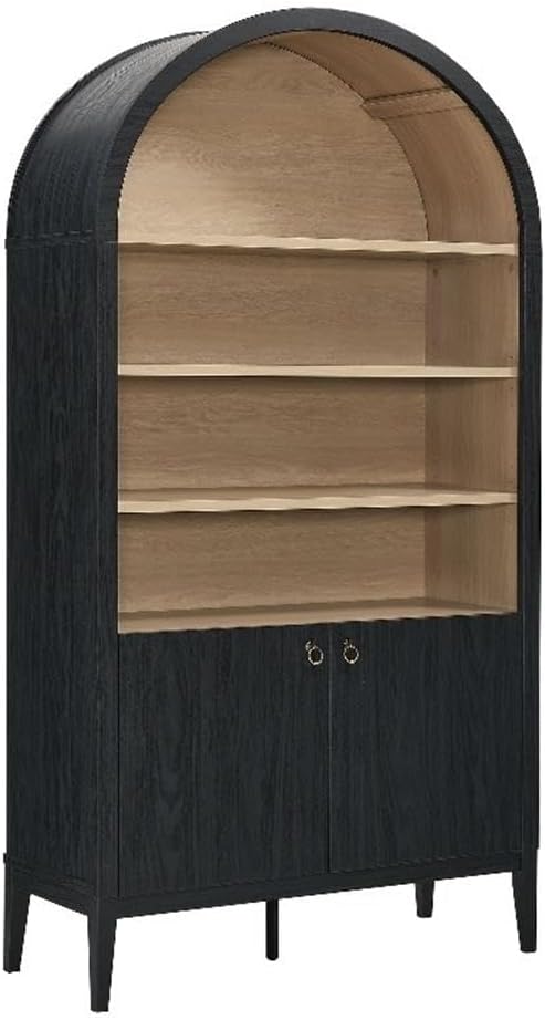 Modway Nolan Tall Arched Storage Display Cabinet in Black by Modway