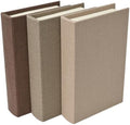 DECOR4SEASON Modern Linen and Wood Decorative Faux Book Boxes Set of 3, 10" by DECOR4SEASON