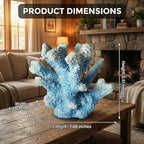 Blue Coral Decor Resin Sculpture, 7.1 Inch Nautical Home Accent for Shelf Tabletop or Cabinet, Stylish Beach Decor, Coastal Decor & Ocean Decor for Bedroom Living Room - Image 4