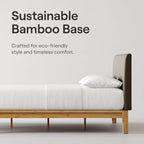 Nectar Bamboo Platform Bed Frame & Upholstered Headboard - Image 4