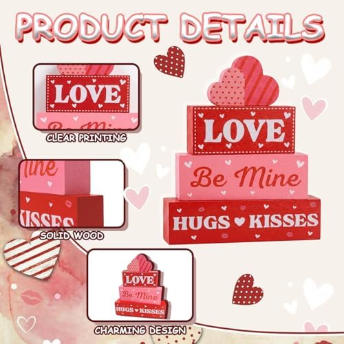 4Pcs Fall Decorations, Wooden Table Decor for Thanksgiving (Love) - Image 3