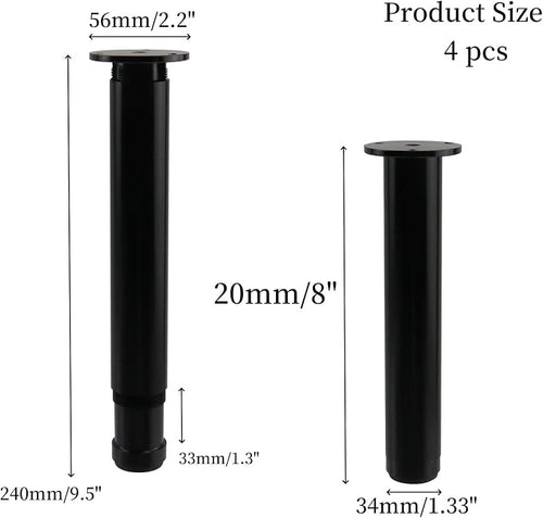 4 PCS Metal Adjustable Furniture Sofa Legs, Heavy Duty Bed Frame Center Support - Image 2