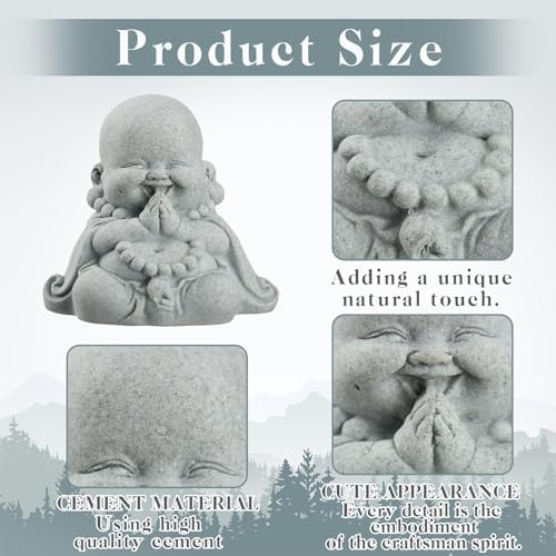 Landical Buddha Sandstone Statues Zen Monk Sculptures,Prayer Buddha - Image 3
