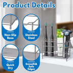Electric Toothbrush Holders for Bathrooms 304 Stainless Steel Quick Drying - Image 7