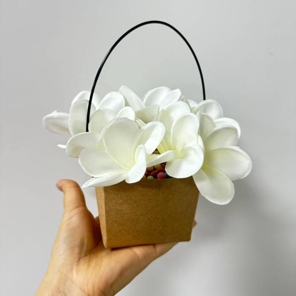 10 pcs White Hawaiian Plumeria Flowers Artificial -1.5inch Stems 3inch - Image 4
