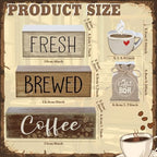 Yuntau 4 Pcs FarmhouseCoffee Bar Decor Wooden Tabletop Block Sign - Image 2