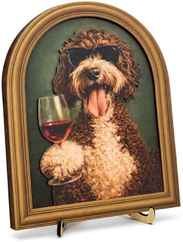 3D Funny Gentleman Dog Wall Art Sign for Bar Decor, Drinking Dog Portrait Wall Decor, 8x10 Inch by Unknown
