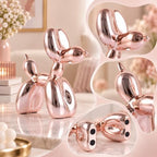 Pink Balloon Dog Decor - Animal, Shelf & Modern Desk Statue - Office Gold Decorations - Image 4