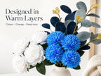 Artificial Flower Bouquet with Vase,Fake Flowers Peony Mums Eucalyptus - Image 5