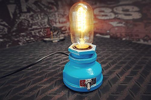 Loft Style Lamp, Corporal Blue Steampunk Industrial Vintage Style, Water Pipe by Y-Nut