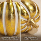 FESTGLOX 2Pcs Resin Pumpkin Figurines, Fall Thanksgiving Decor - Image 3