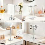 Hand Towel Holder Stand, Freestanding Bathroom Towel Rack, Silver, 2 Pack - Image 6