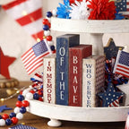 Lineshading 4 Pcs 4th of July Table Decoration Memorial Day Wooden Book - Image 2