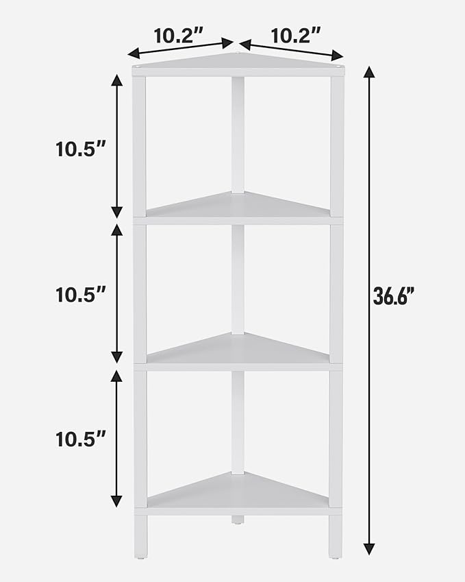TUTOTAK Corner Shelf, 4-Tier Corner Bookshelf - Image 2