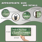 ZONWUTHY 4 Pieces Bible Verses Wall Decor Green Bathroom Decor Christian Signs Religious for Home Motivational Prayer Wall Art for Living Room Office Bedroom Bathroom(Green,10x4) - Image 4